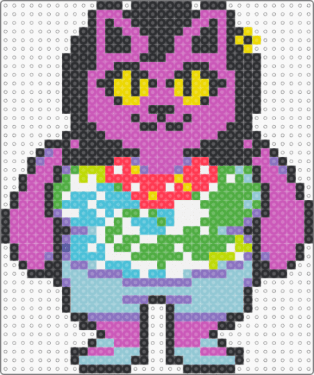 Catty Cattenheimer - green, light blue, pink