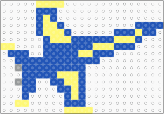 Blue angels plane - blue,perler,yellow,plane,kandi,cuff,blue angels