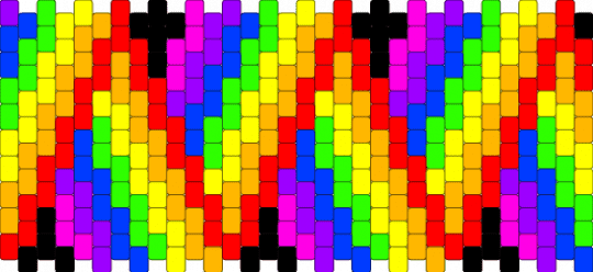 Rainbow zigzag #2 - red,orange,yellow,green,rainbow,zigzag,pony beads,cuff