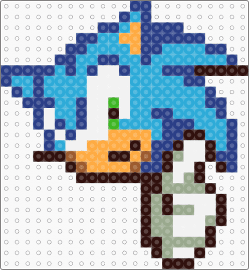 Sonic head - blue,light blue,brown