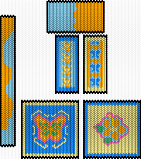 Uhhh Big Bag Pattern Idea - light blue,orange,yellow,bag,panel,blue,butterfly,flowers,all bag panels,pink