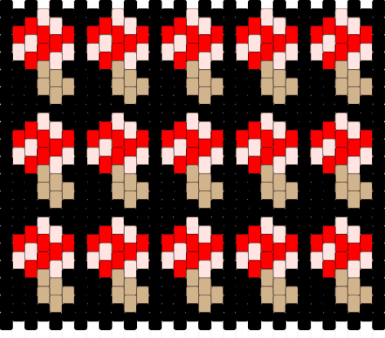 Back Panel Commission #2 v1 - red,beige,black,mushrooms,bag,panel