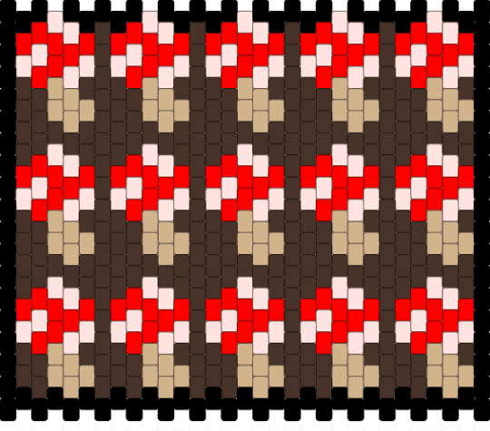 Back Panel Commission #2 v2 - brown,black,red,mushrooms,bag,panel