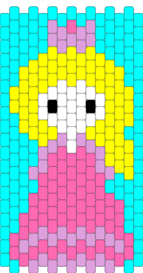 Princess panel - light blue,pink