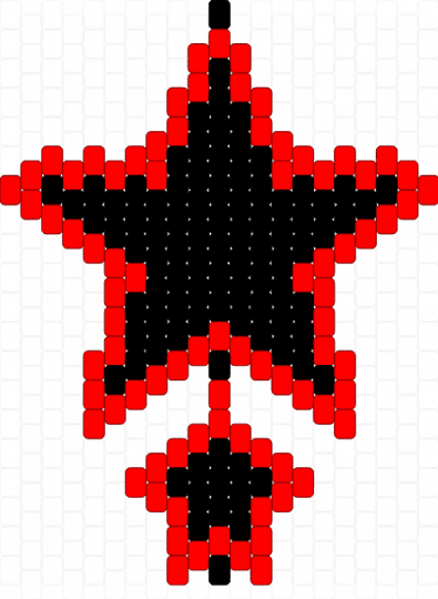 black and red stars - black, red