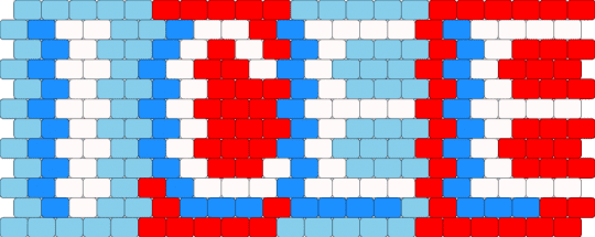 Horizontal icee - light blue,red