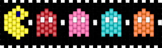 Pac-Man - black, colorful, pink, red