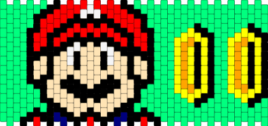 Super mario - teal,beige