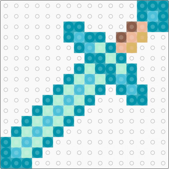 MineCraft Sword - teal,light blue