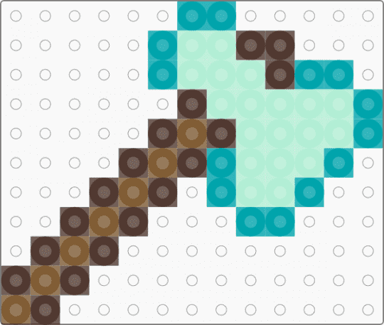 minecraft - axe - teal,brown,light blue