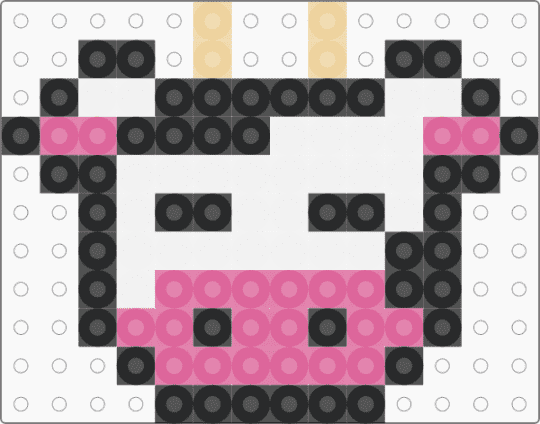 PerlerBeads - Cow - pink