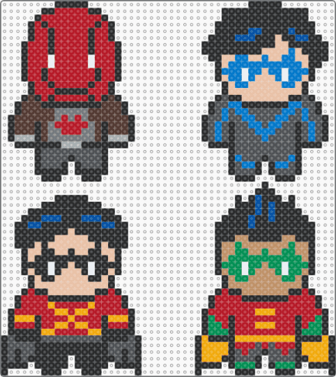 batboys - black,red,purple,beige,colorful