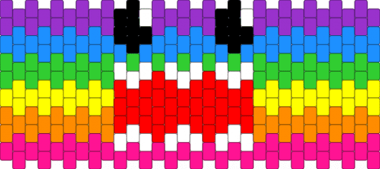 Rainbow domo - red,light blue,colorful,domo,peyote,rainbow,rainbow domo,gingercande