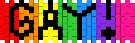 Day 6 of 31 of stealing things from kandipatterns: g** pride Kandi pattern - green,purple,colorful,gay,pride,kandipatterns,rainbow,lgbtq,lgbtqia,lgbt