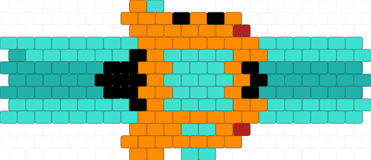 Kandi fazwatch I stole from kandipatterns - orange,light blue,fnaf,five nights at freddys,fazwatch,security breach,freddy