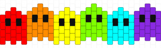 Rainbow pac man ghost cuff - orange,green,purple,colorful