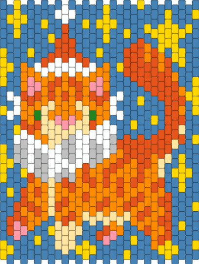 modified orange clown cat panel - blue,yellow,red,orange,cat,panel,clown