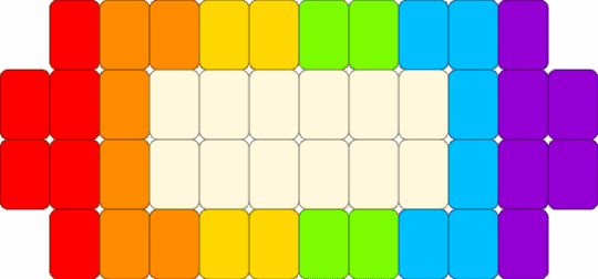 Mini version of dand-aid from Dandy's world - red,orange,light blue,purple