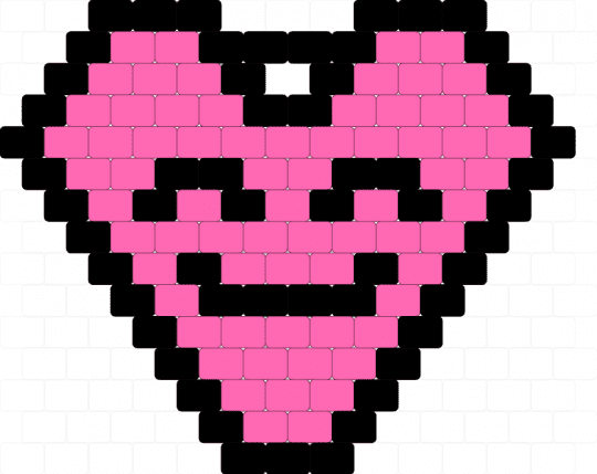 heart  charm - black,pink,uwuwu