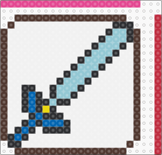 Master Sword Coaster v5 - brown, light blue, white