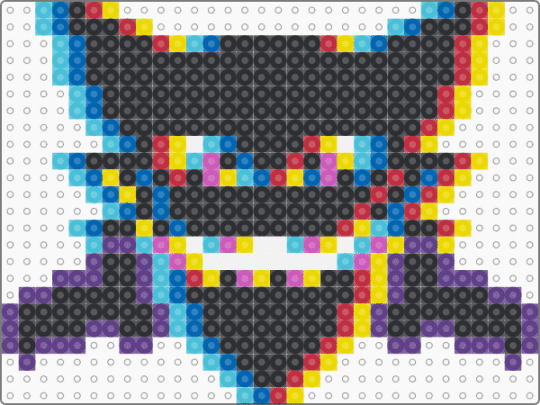 Haunter Glitch v2 final - black, colorful, light blue, red
