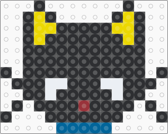 chococat head - black,yellow,blue