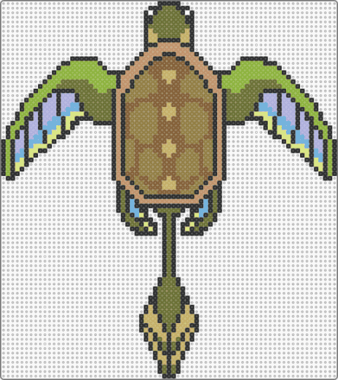 CloHo Flying Turtle - gold,tan,green