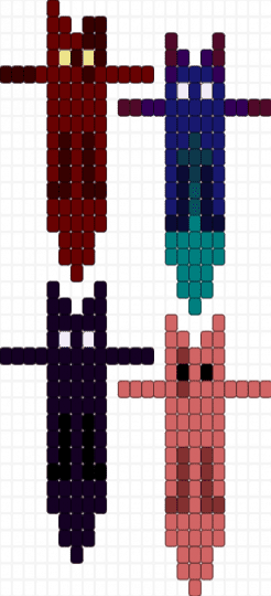 slugcats 1 - brown,purple,red,rain world,slugcat,scug
