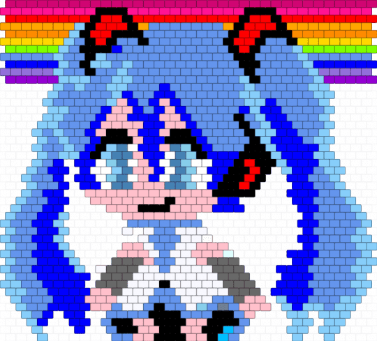 Miku (with Walmart assorted bead pack colors) XD - light blue,purple,pink