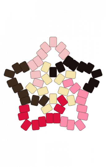 Strawberry chocolate spiral star - brown, colorful, cool, pink, spiral, star