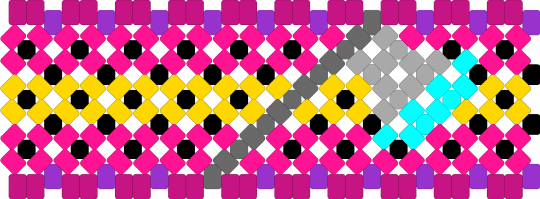 Susie themed cuff - pink,yellow,susie,deltarune,cool