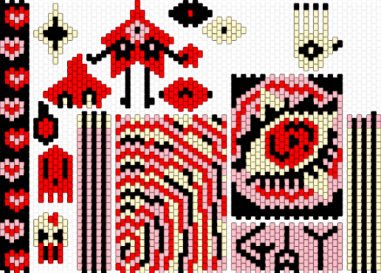 silly bag panels - red,pink,stars,spirals,bag,bag panel