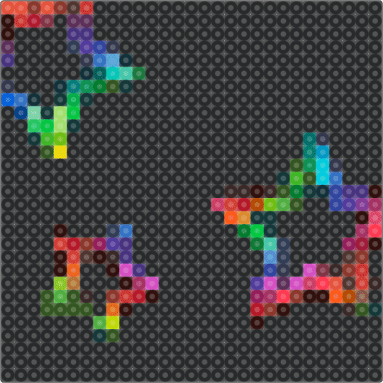 Perler scene stars - black,red,brown,purple,green,colorful