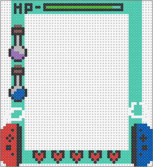 Game Frame (vertical) - teal,red