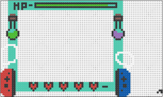 Game Frame (horizontal) - teal,red