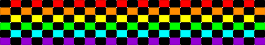 Rainbow checker - black,orange,green,purple,colorful