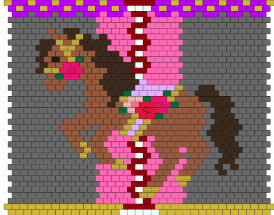 carosel horse remix - gray, pink, tan