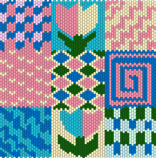 tapestryWIP - pink,blue,yellow