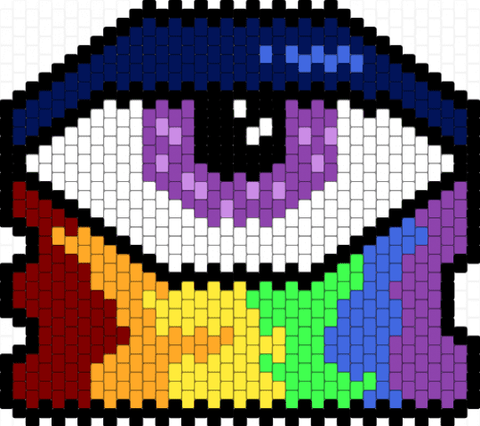 eyeball bag idea - purple,pink,brown