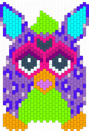 Furb Redone - green, pink, purple