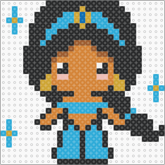 Jasmine - jasmine,princess,disney,aladdin,movie,cartoon,character,black,light blue,orange