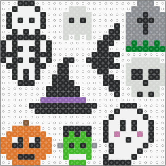 Halloween Small Patterns - halloween,charms,holiday,spooky,black,white,orange,gray,colorful