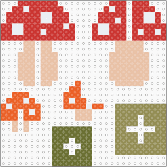 3D mushrooms kjhkm - beige, gold, red