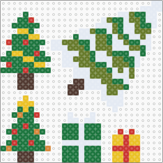 Christmas Trees - green,gold