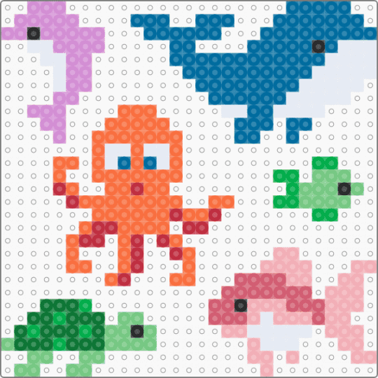 Sea Mix - blue,orange