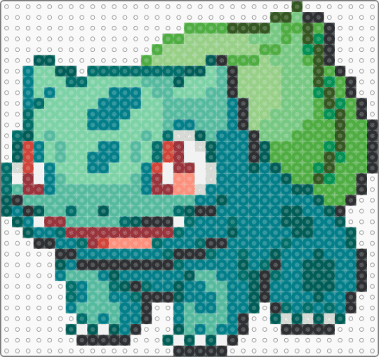 Gen 5 Bulbasaur Sprite (Perler & Top Tier) - teal,pokemon,bulbasaur,sprite,game boy,gen 5,perler,top tier