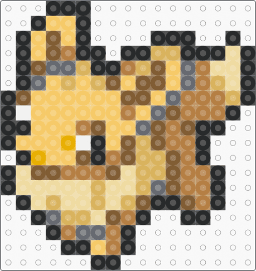 Mini Eeevee Sprite (Perler & Top Tier) - tan,yellow,pokemon,eevee,mini,sprite,gen 8,perler,top tier,gen 7
