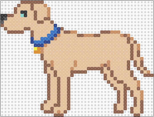 Simple Dog Template - tan,beige,dog,template,simple,collar,perler,top tier,easy,for children