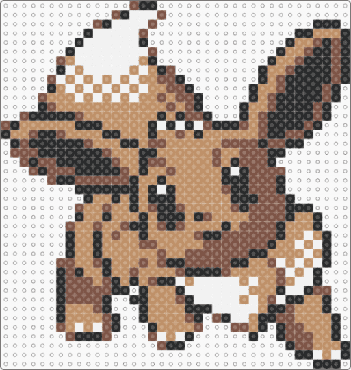 Gen 2 Eevee Sprite (Top Tier & Perler) - tan,pokemon,eevee,gen 2,sprite,perler,top tier