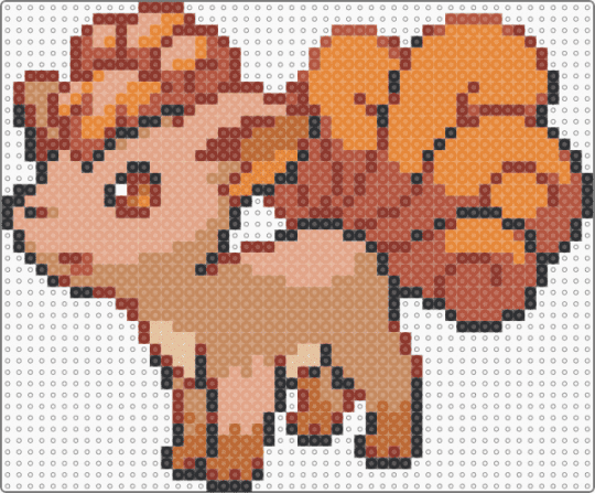 Vulpix Sprite (Gen 5) - red,tan,vulpix,pokemon,gen 5,black white,black,white